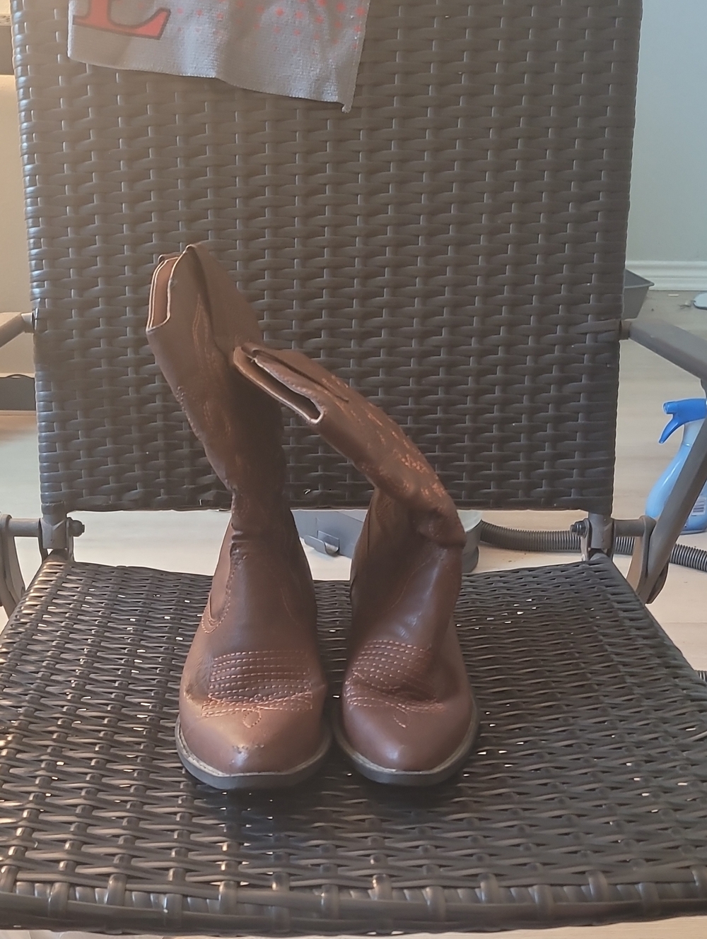 Source Unknown Brown Leather Ankle Booties